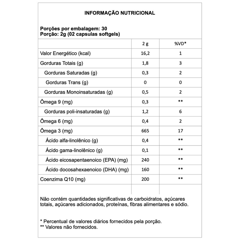 Coq10 + Ômega 3-6-9 Sunfood 2000mg 60Caps