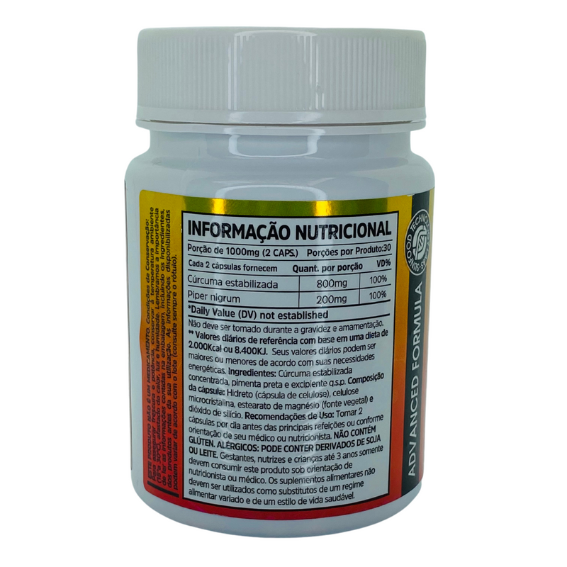 Cúrcuma Piper Nigrum Sunfood 1000mg 60Caps