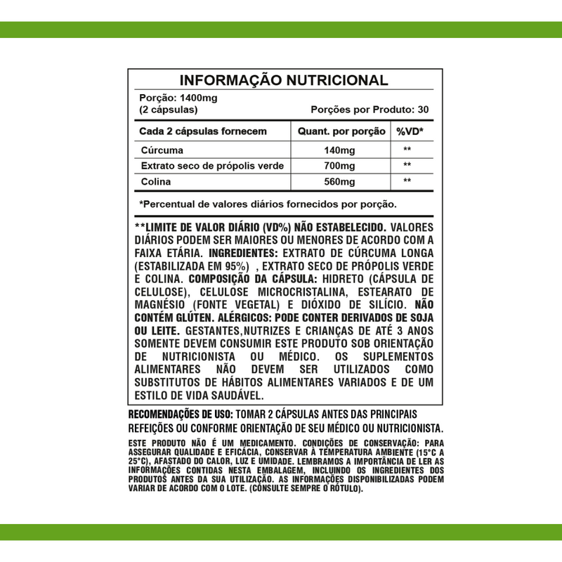 Cúrcuma + Própolis Verde Sunfood 1400mg 60Caps