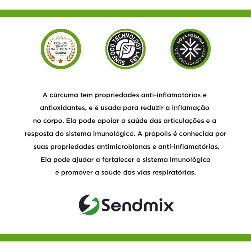 Cúrcuma + Própolis Verde Sunfood 1400mg 60Caps