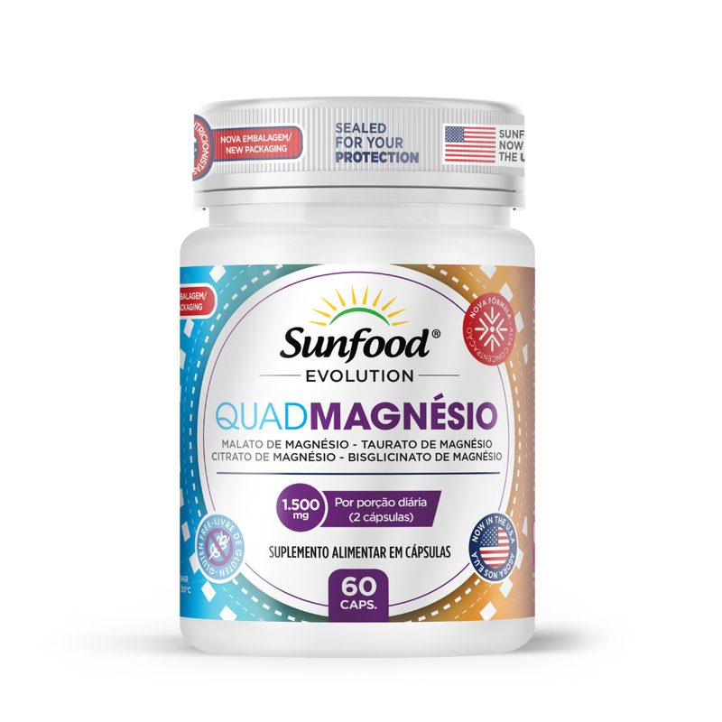 Quadmagnésio Sunfood 1500mg 60Caps