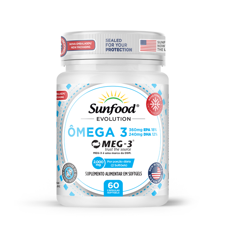 Ômega‑3 Meg‑3 Trust the Source Sunfood 2000mg 60caps