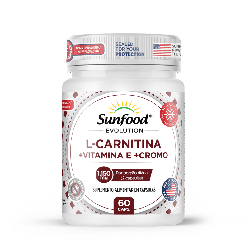 L-CARNITINA + VITAMINA E + CROMO Sunfood 1150mg 60caps