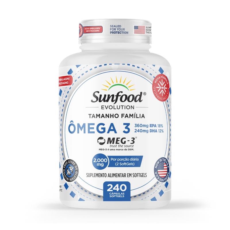 Ômega‑3 Meg‑3 Trust the Source Sunfood 2000mg 240caps