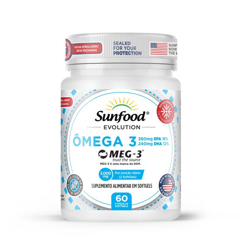 Ômega‑3 Meg‑3 Trust the Source Sunfood 2000mg 60caps