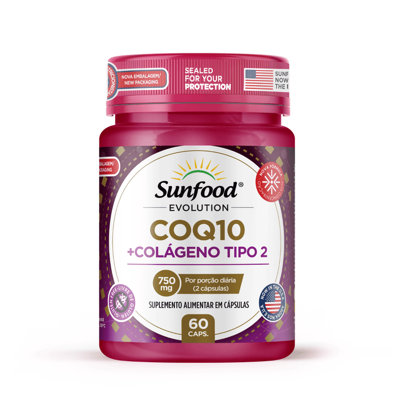 Coq10 + Colágeno Tipo 2 Sunfood 750mg 60Caps
