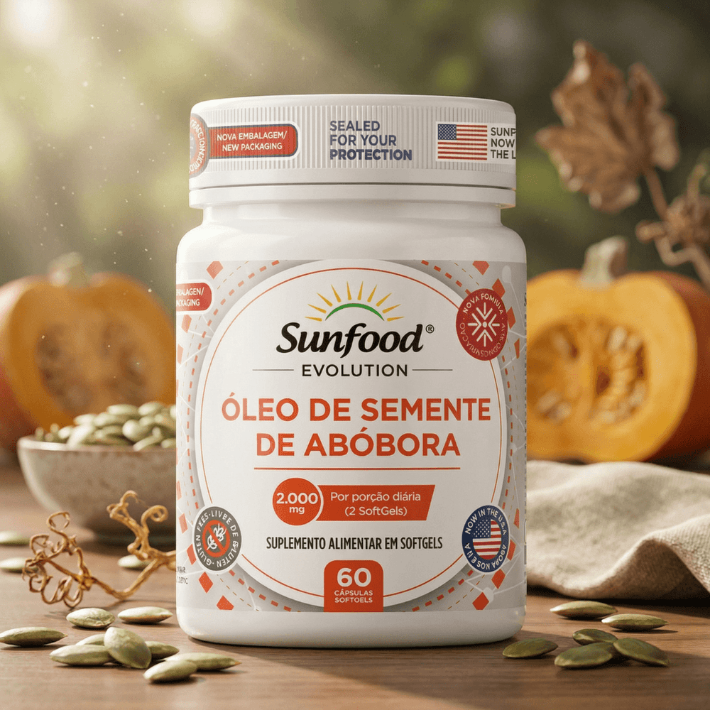 Óleo De Semente De Abóbora Sunfood 2000mg 60 Cápsulas
