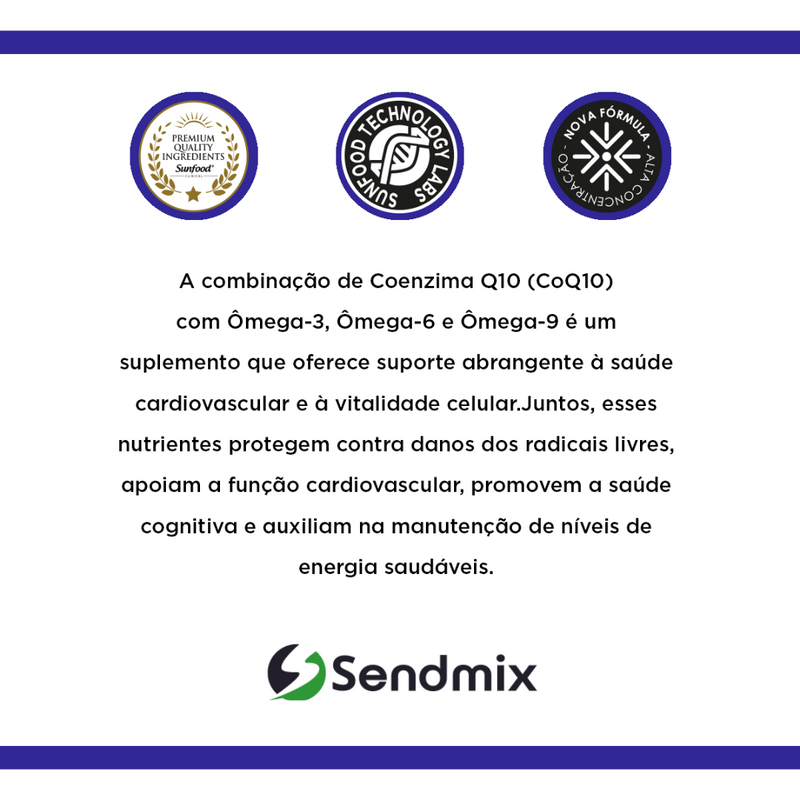 Coq10 + Ômega 3-6-9 Sunfood 2000mg 60Caps