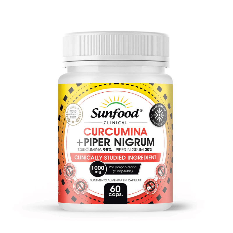 Cúrcumina + Piper Nigrum Sunfood 1000mg 60Caps