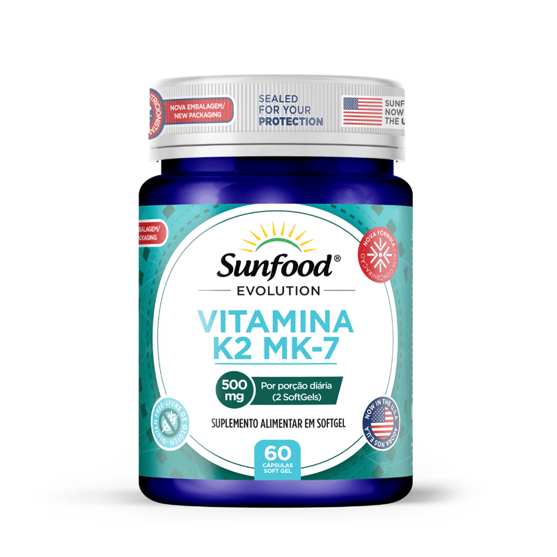 Vitamina K2 MK-7 Sunfood 150mcg 60 Cápsulas Softgels